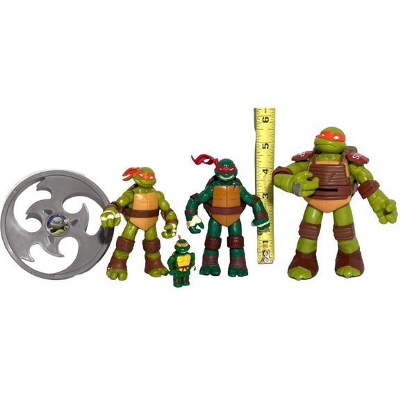 TMNT Teenage Mutant Ninja Turtles Lot 5 Action Figures Disc Michelangelo Raphael - Picture 14 of 15